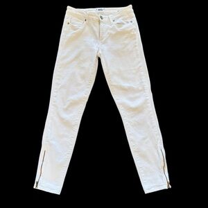 Paige Verdugo Ankle White Stretch Zip Jeans Size 27